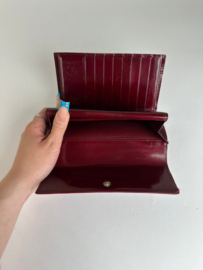 Vintage Cartier Patent Wallet Burgundy