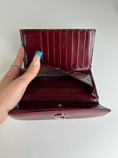 Vintage Cartier Patent Wallet Burgundy