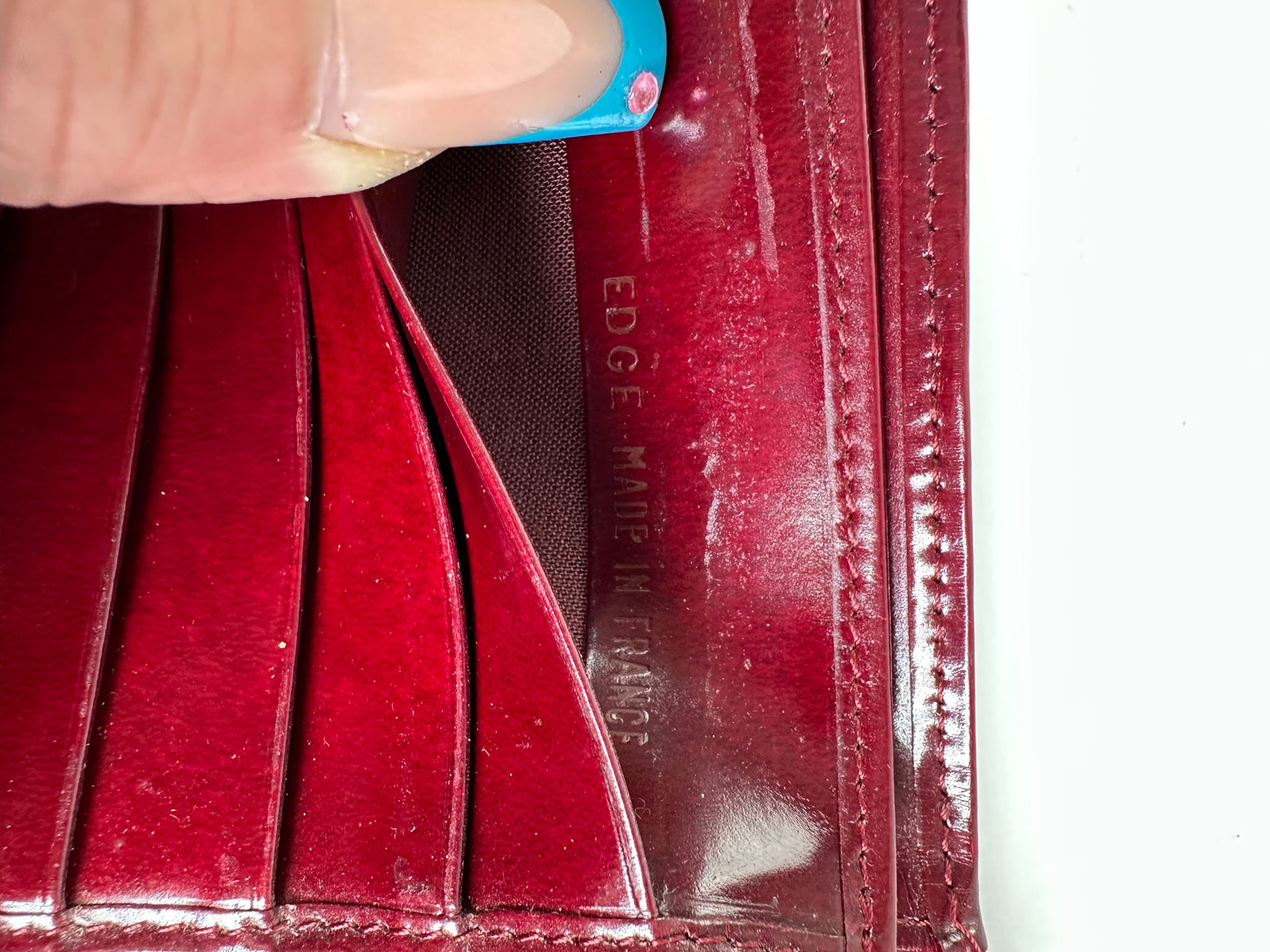 Vintage Cartier Patent Wallet Burgundy