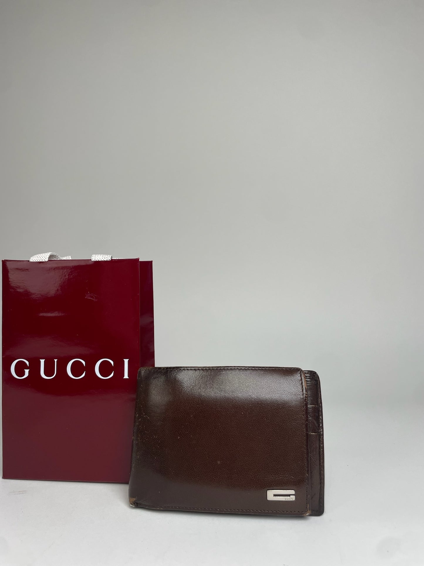 Vintage Gucci Flapable Leather Wallet Brown