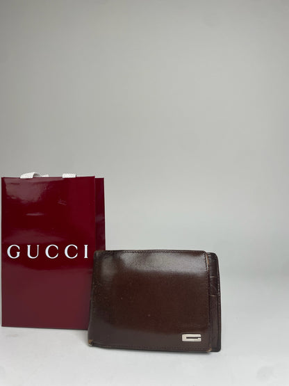 Vintage Gucci Flapable Leather Wallet Brown