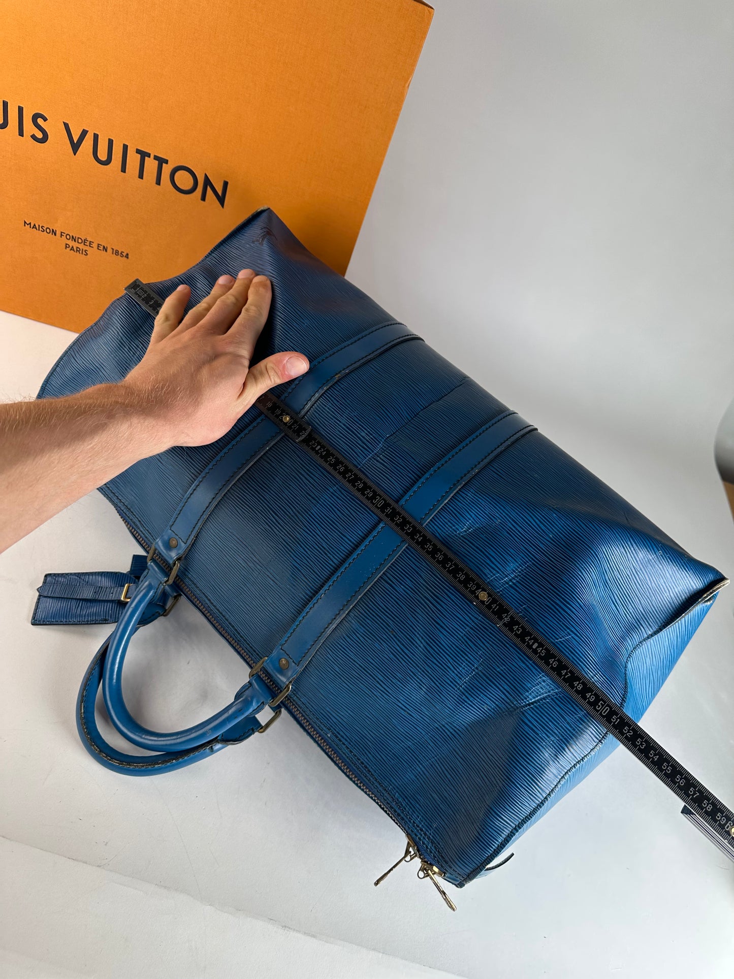 Vintage Louis Vuitton EPI Leather Keepball 45 Blue
