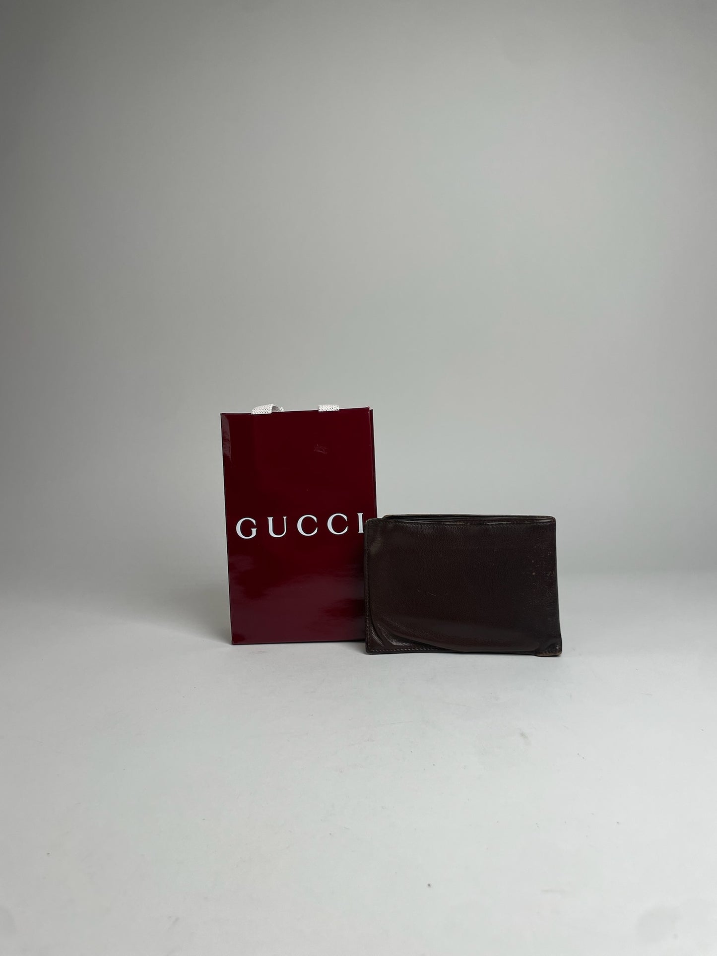 Vintage Gucci Flapable Leather Wallet Brown