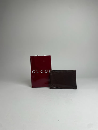 Vintage Gucci Flapable Leather Wallet Brown