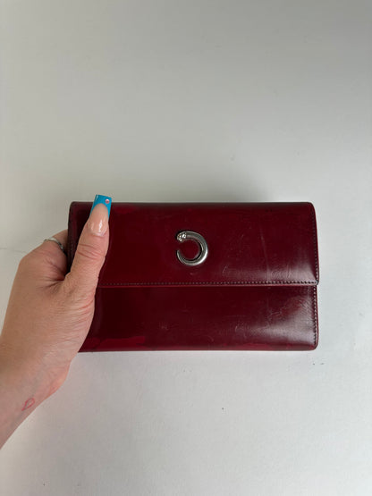 Vintage Cartier Patent Wallet Burgundy