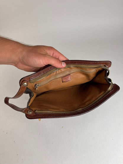 Pochette vintage en cuir marron Céline Paris