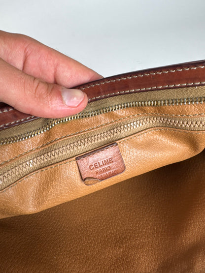 Pochette vintage en cuir marron Céline Paris
