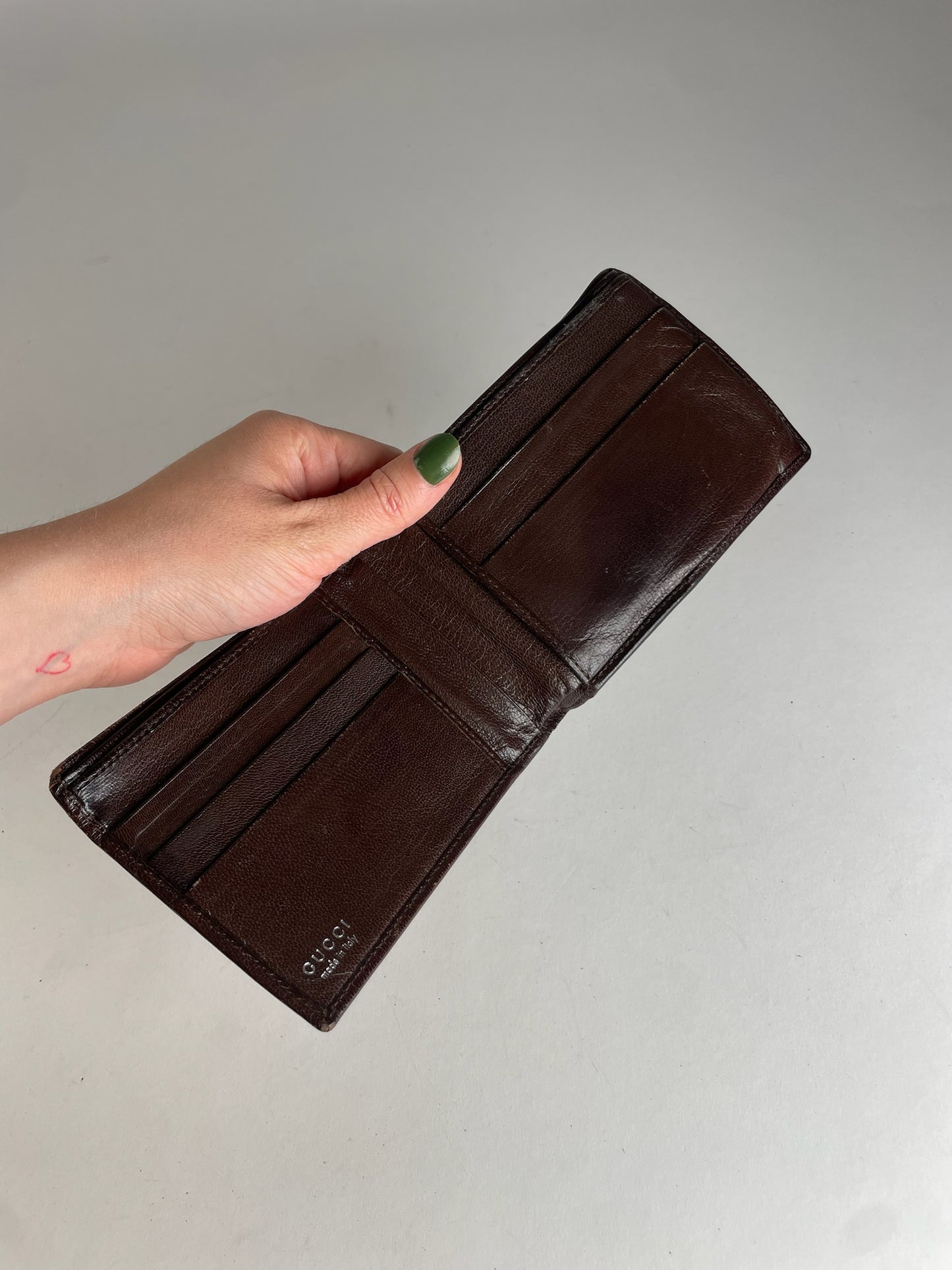 Vintage Gucci Flapable Leather Wallet Brown