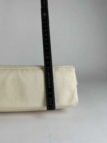 Vintage Givenchy Sequin Canvas Tote Late 1990s Beige Navy