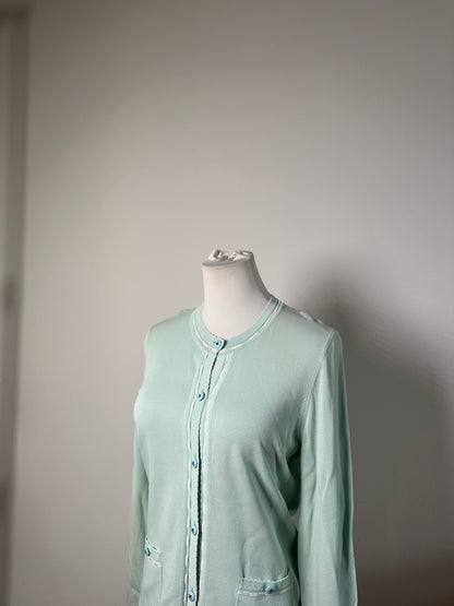 Vintage Courreges Cotton Blend Cardigan Mint Green L