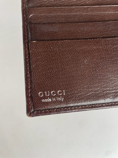 Vintage Gucci Flapable Leather Wallet Brown
