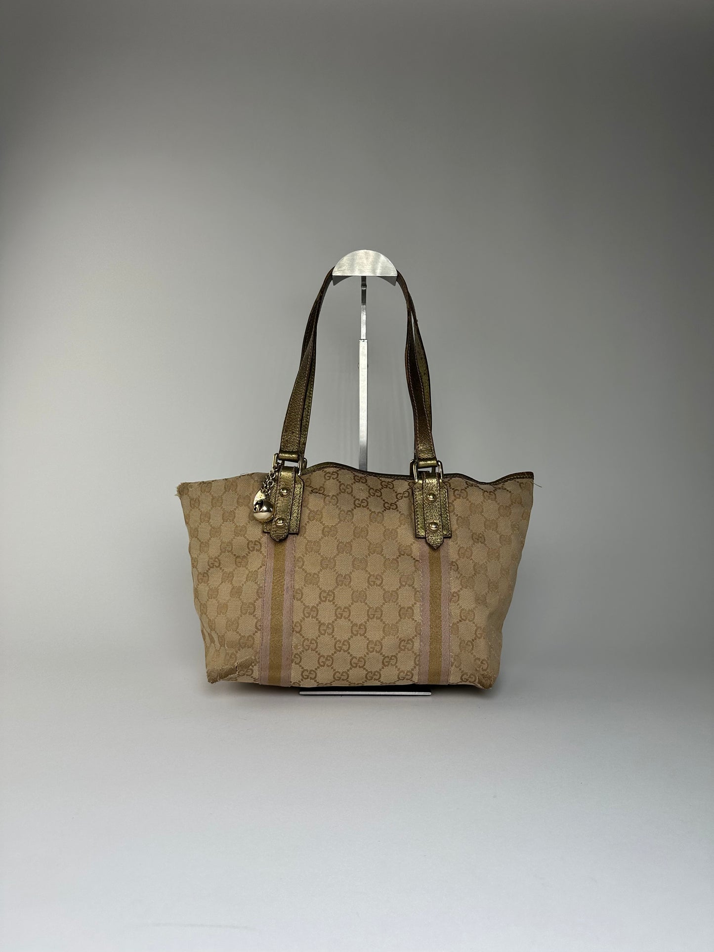 Vintage Gucci Gg Tote Bag Beige
