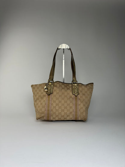 Vintage Gucci Gg Tote Bag Beige