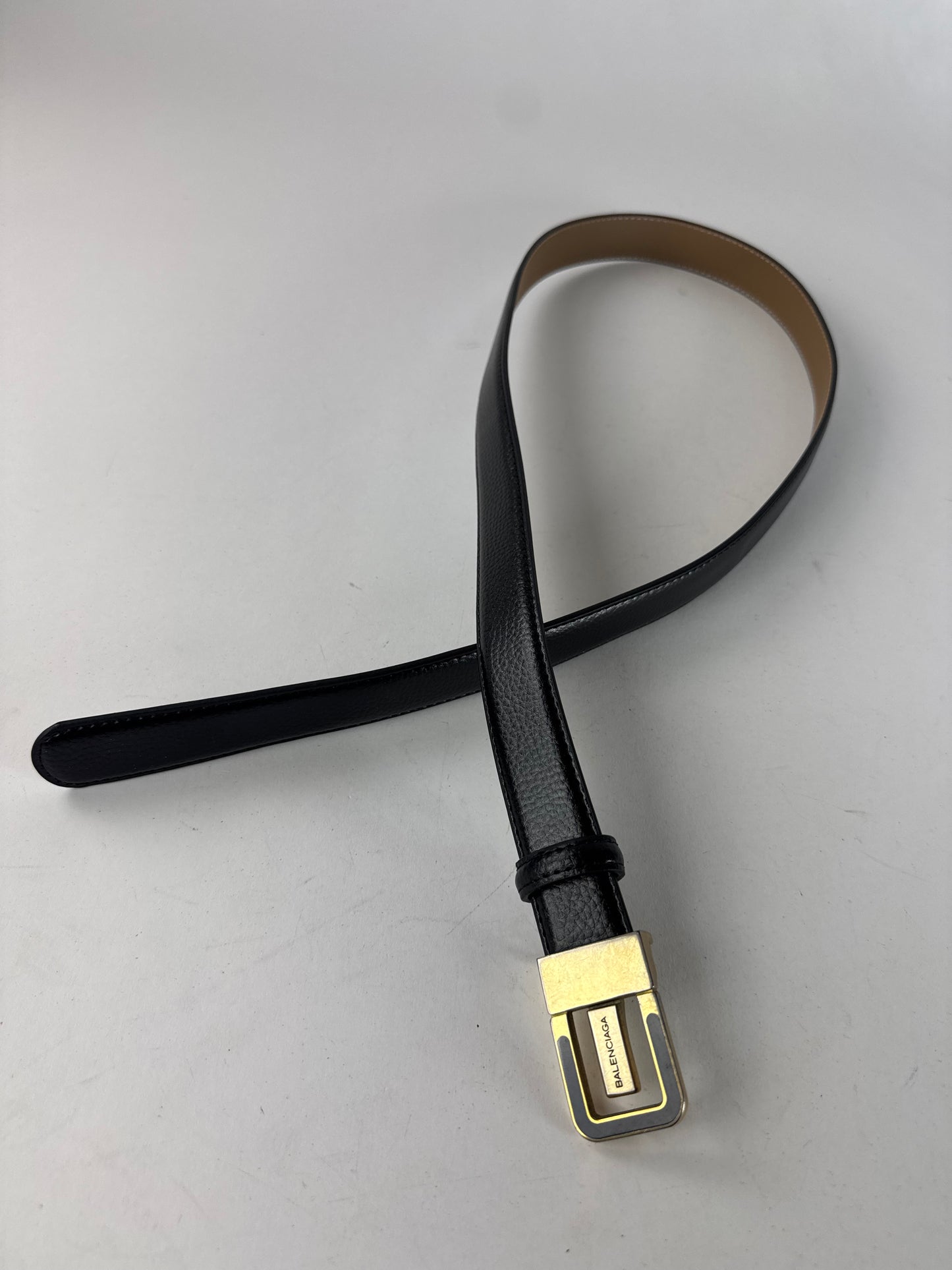 Vintage Balenciaga Leather Belt Black