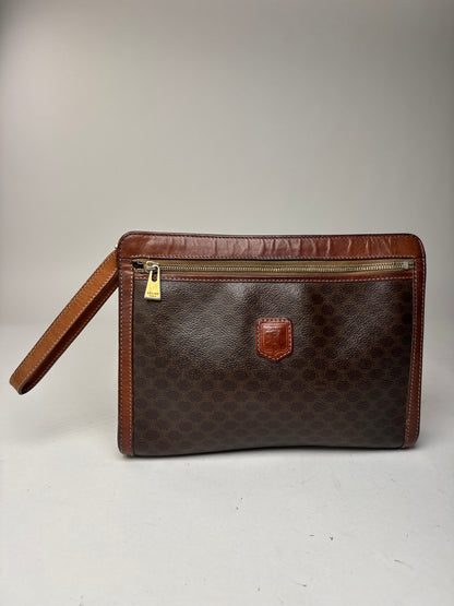 Pochette vintage en cuir marron Céline Paris