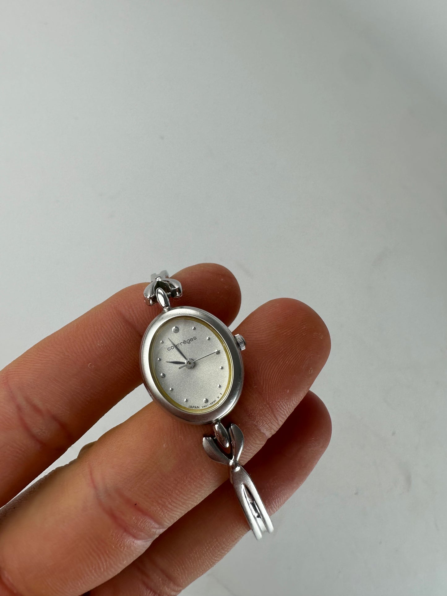 Vintage Courreges Steel Quartz Watch Silver