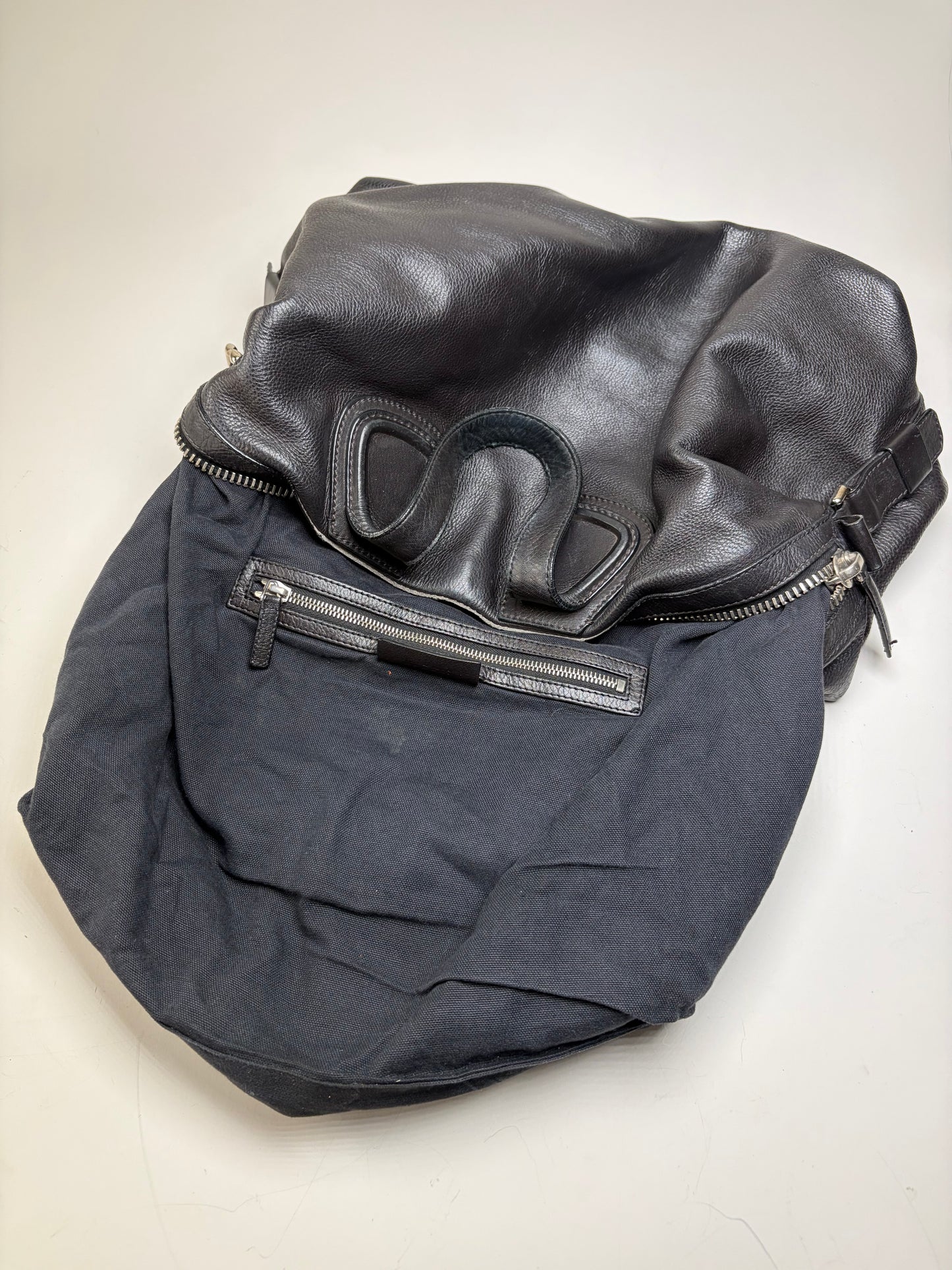 Vintage Givenchy Nightingale Tote Bag Black Leather Silver