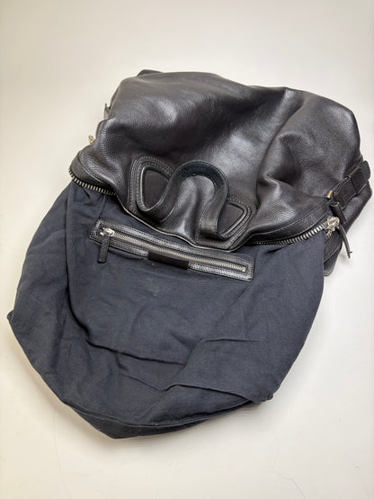 Vintage Givenchy Nightingale Tote Bag Black Leather Silver