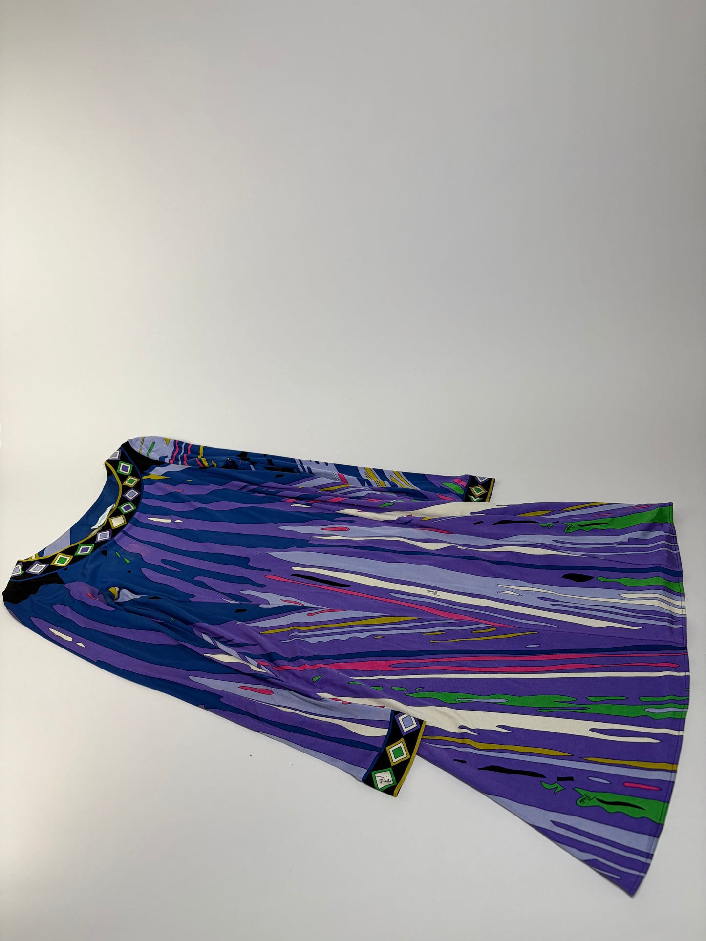 Vintage Emilio Pucci Silk Long Sleeve Dress Multicolor XS