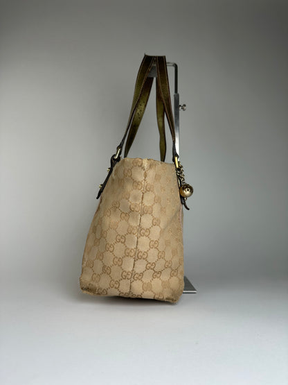 Vintage Gucci Gg Tote Bag Beige