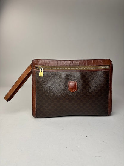 Pochette vintage en cuir marron Céline Paris