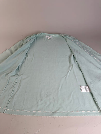 Vintage Courreges Cotton Blend Cardigan Mint Green L