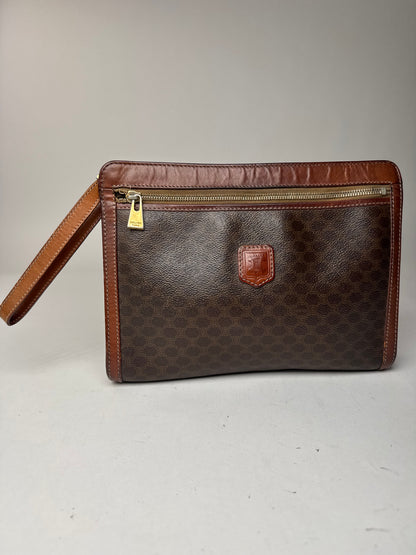 Pochette vintage en cuir marron Céline Paris
