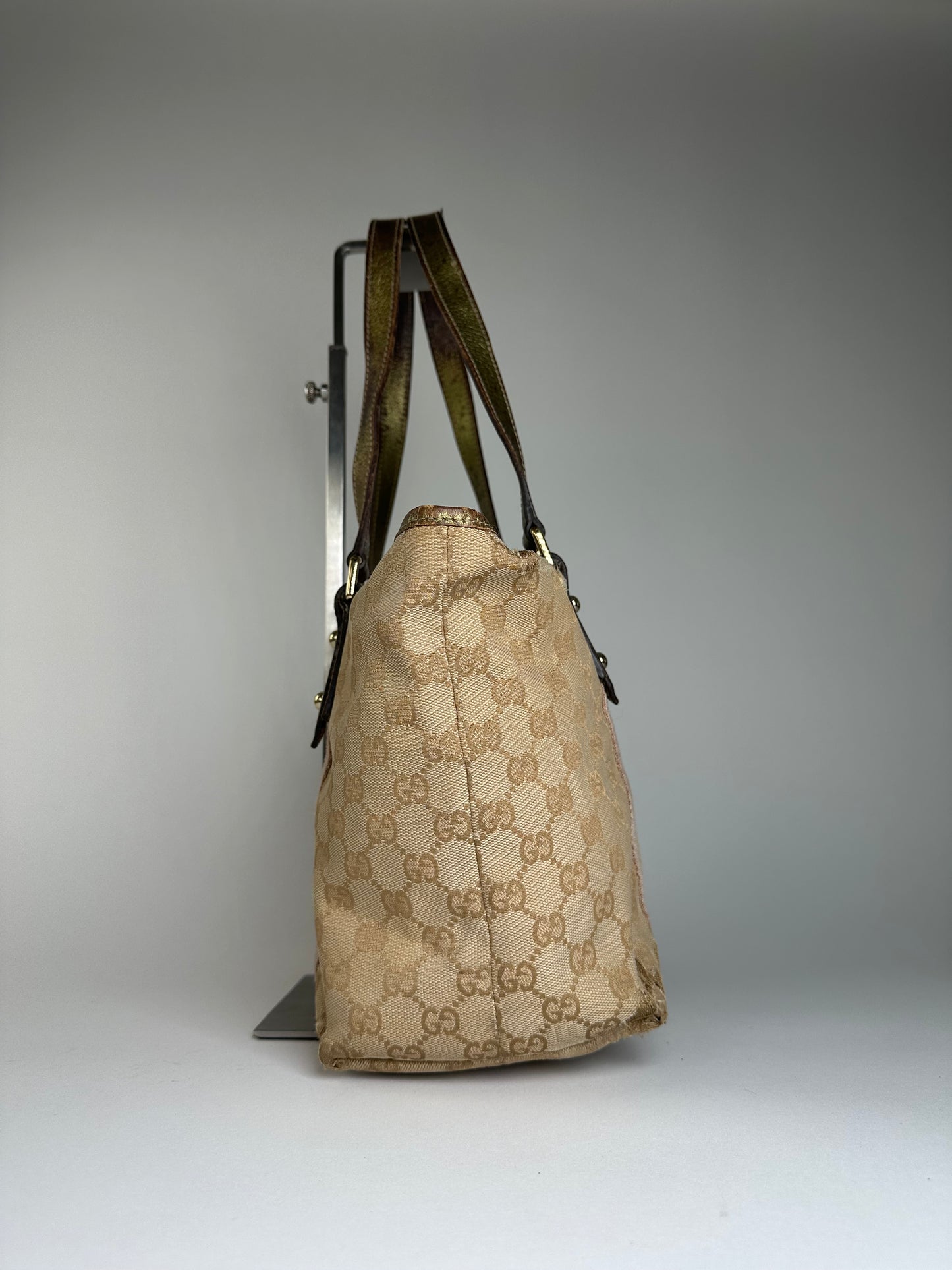 Vintage Gucci Gg Tote Bag Beige