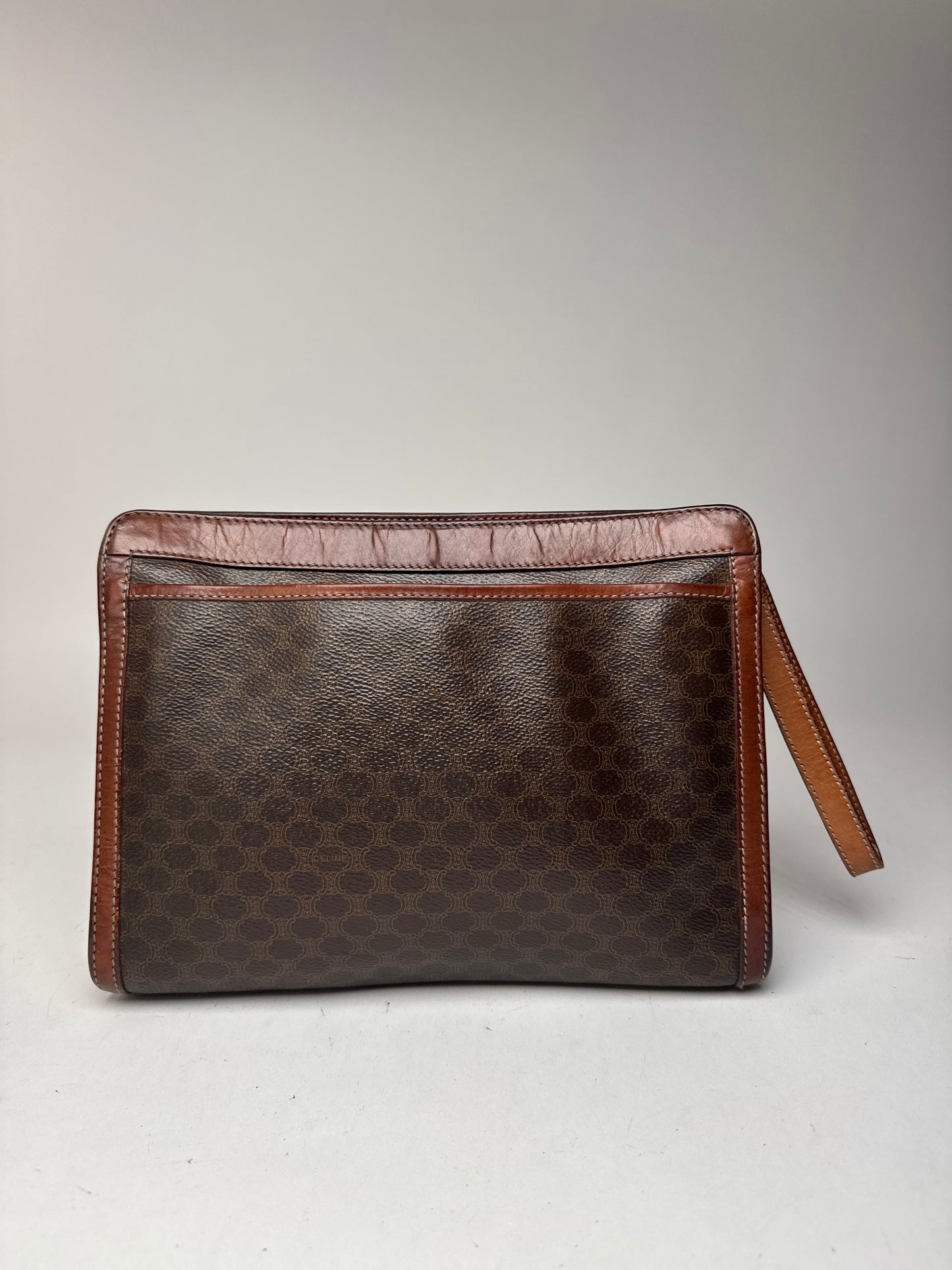 Pochette vintage en cuir marron Céline Paris