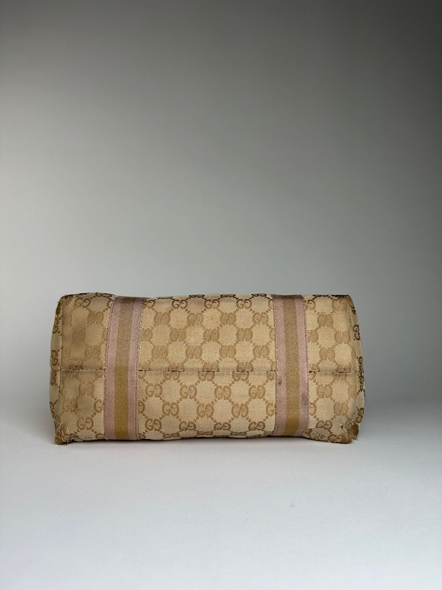 Vintage Gucci Gg Tote Bag Beige