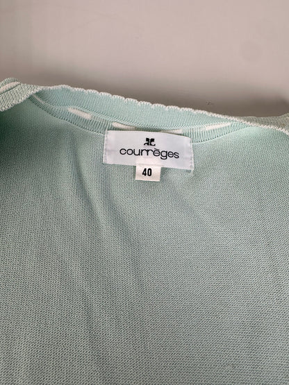 Vintage Courreges Cotton Blend Cardigan Mint Green L