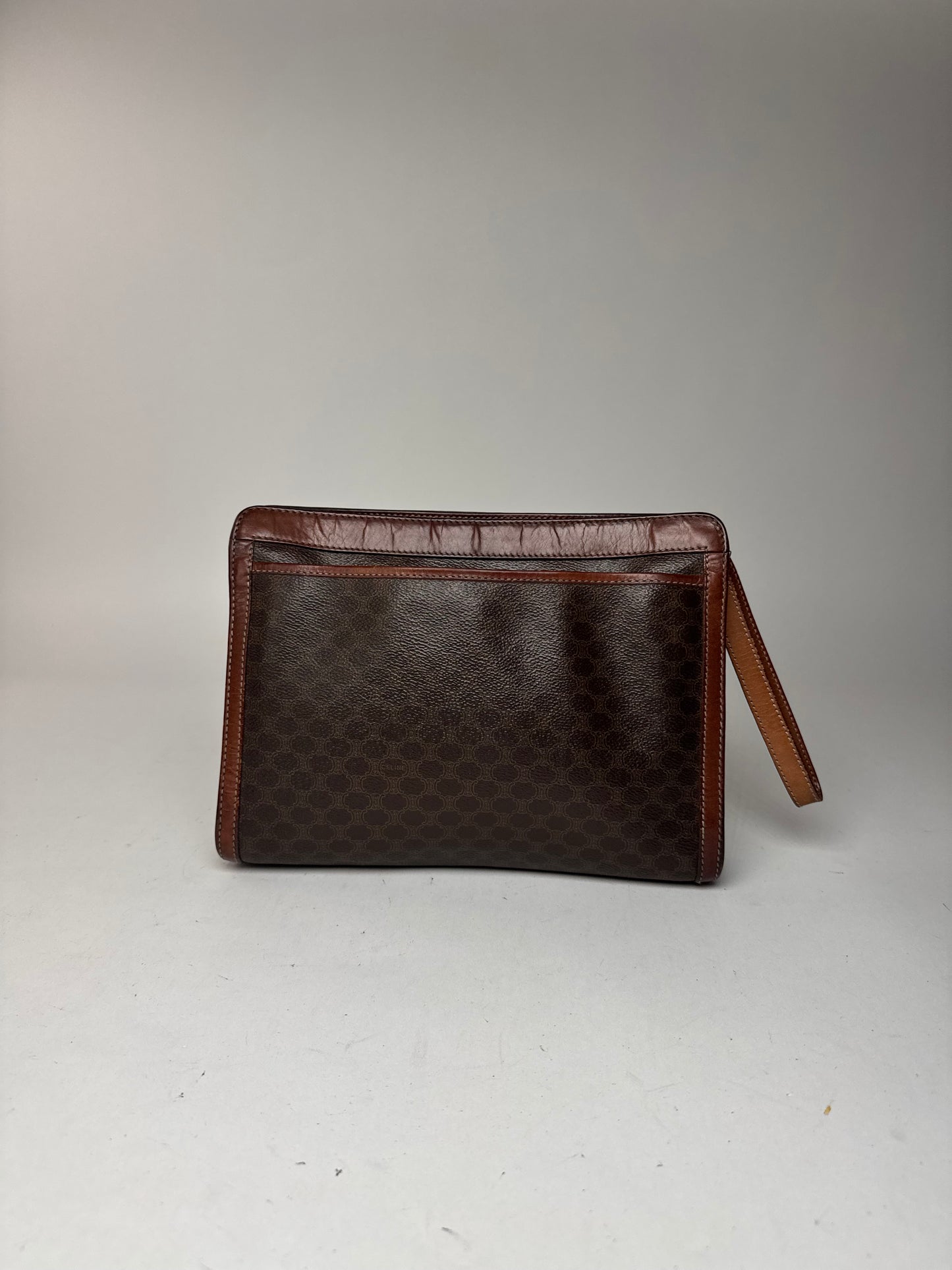 Pochette vintage en cuir marron Céline Paris