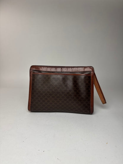 Pochette vintage en cuir marron Céline Paris
