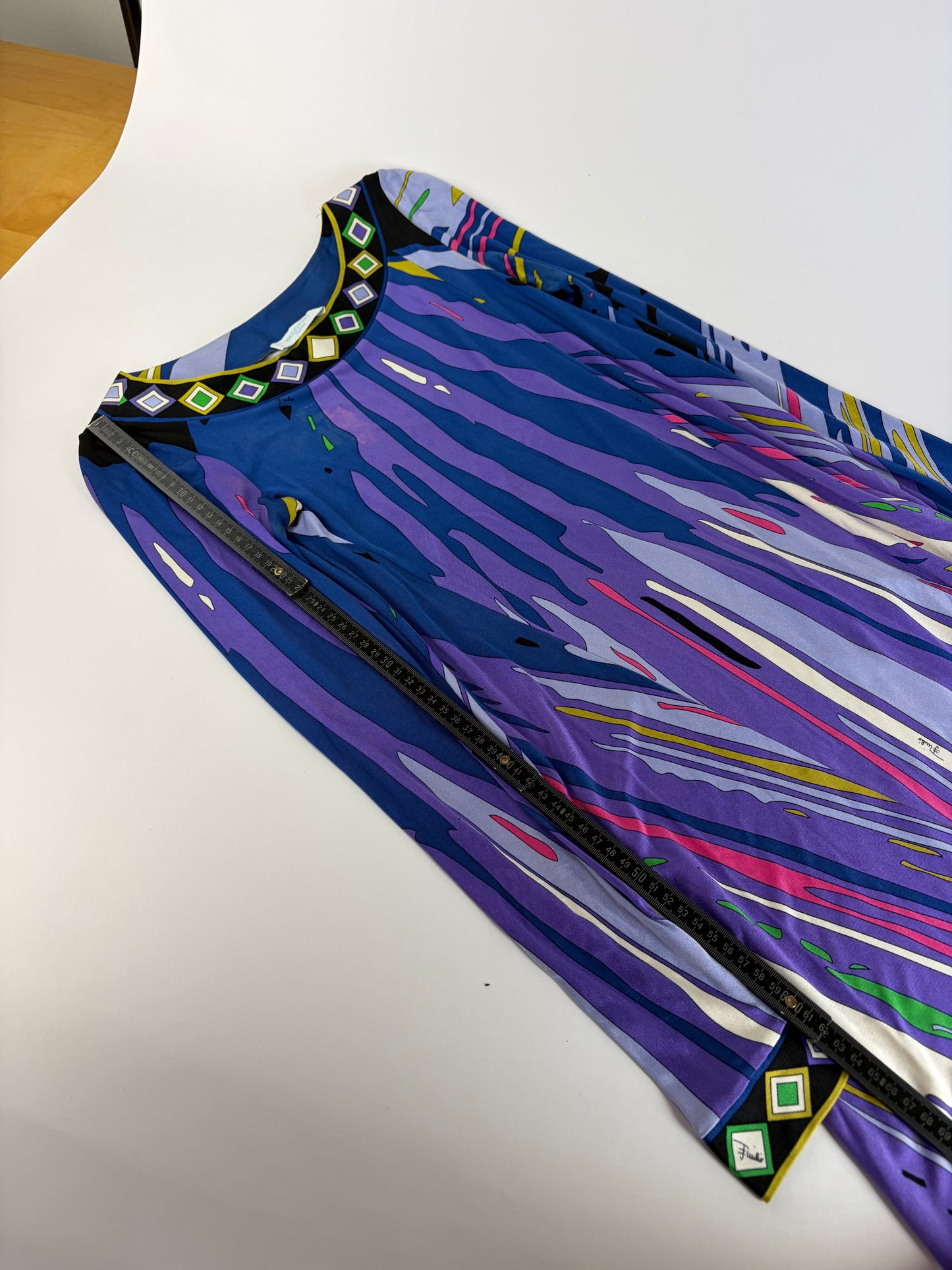 Vintage Emilio Pucci Silk Long Sleeve Dress Multicolor XS