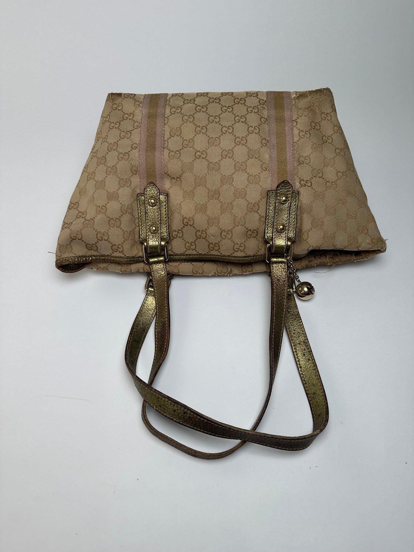 Vintage Gucci Gg Tote Bag Beige