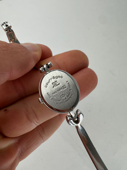 Vintage Courreges Steel Quartz Watch Silver