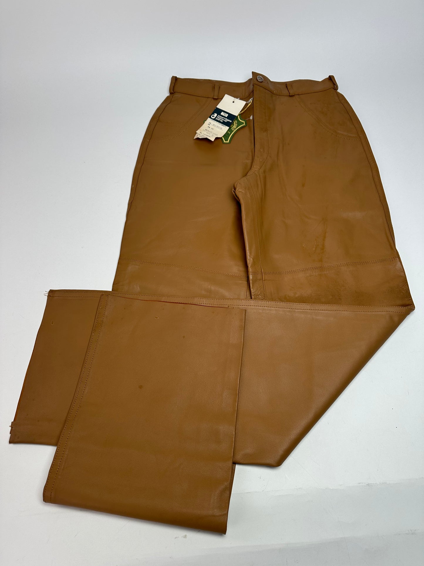 Vintage Courreges Leather Pants Brown M