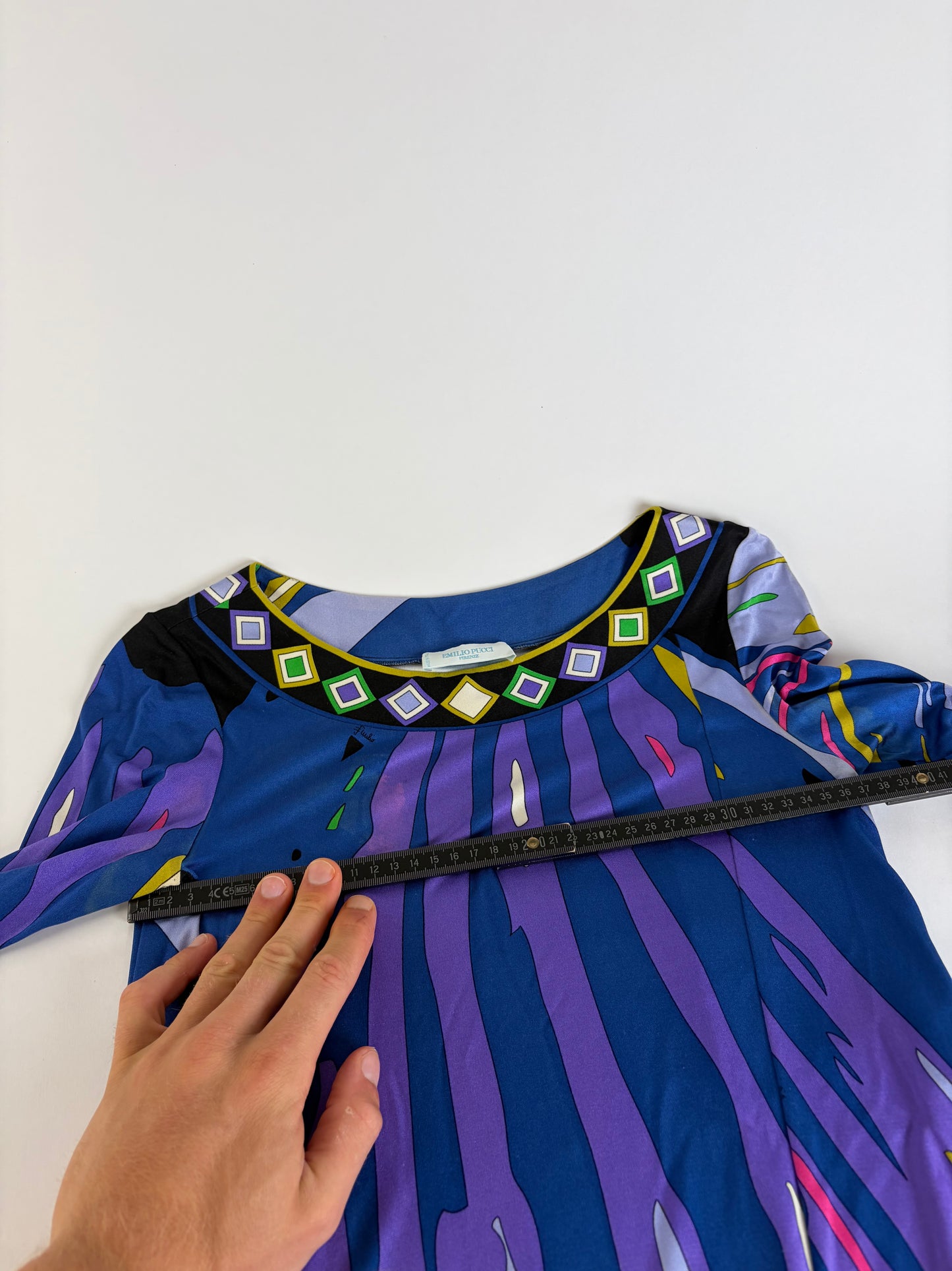 Vintage Emilio Pucci Silk Long Sleeve Dress Multicolor XS