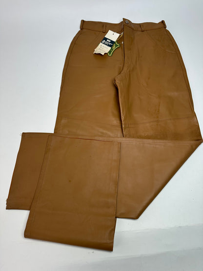 Vintage Courreges Leather Pants Brown M