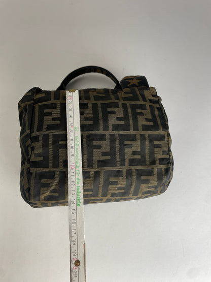 Vintage Fendi FF Monogram Canvas Handbag Brown
