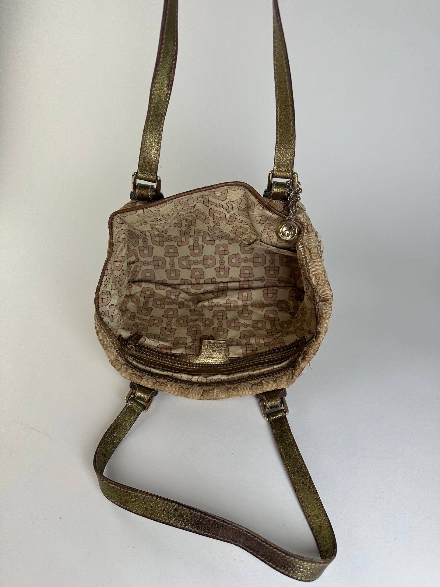 Vintage Gucci Gg Tote Bag Beige