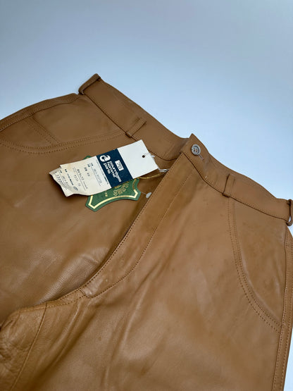 Vintage Courreges Leather Pants Brown M
