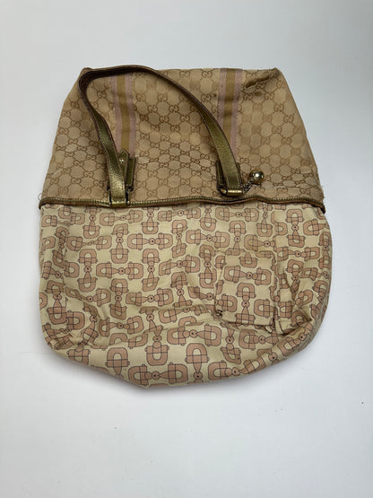 Vintage Gucci Gg Tote Bag Beige