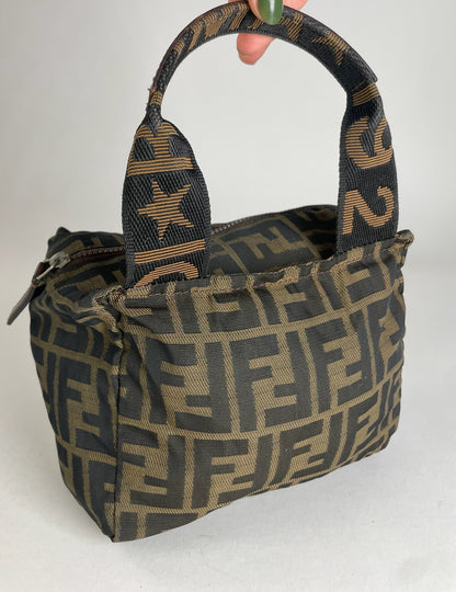 Vintage Fendi FF Monogram Canvas Handbag Brown