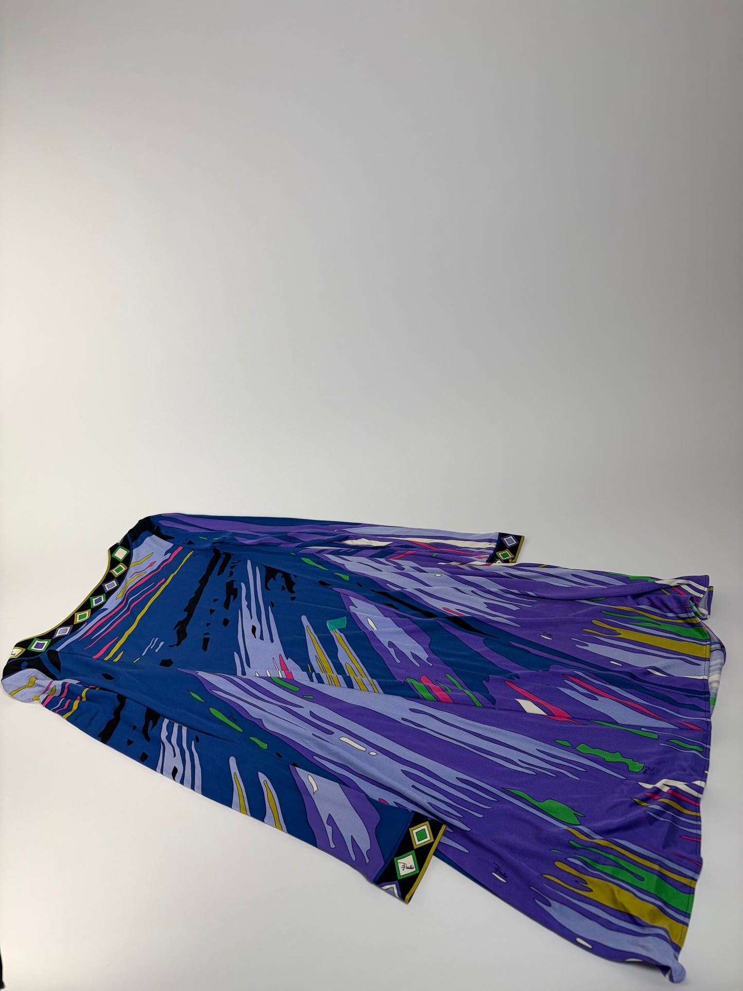 Vintage Emilio Pucci Silk Long Sleeve Dress Multicolor XS