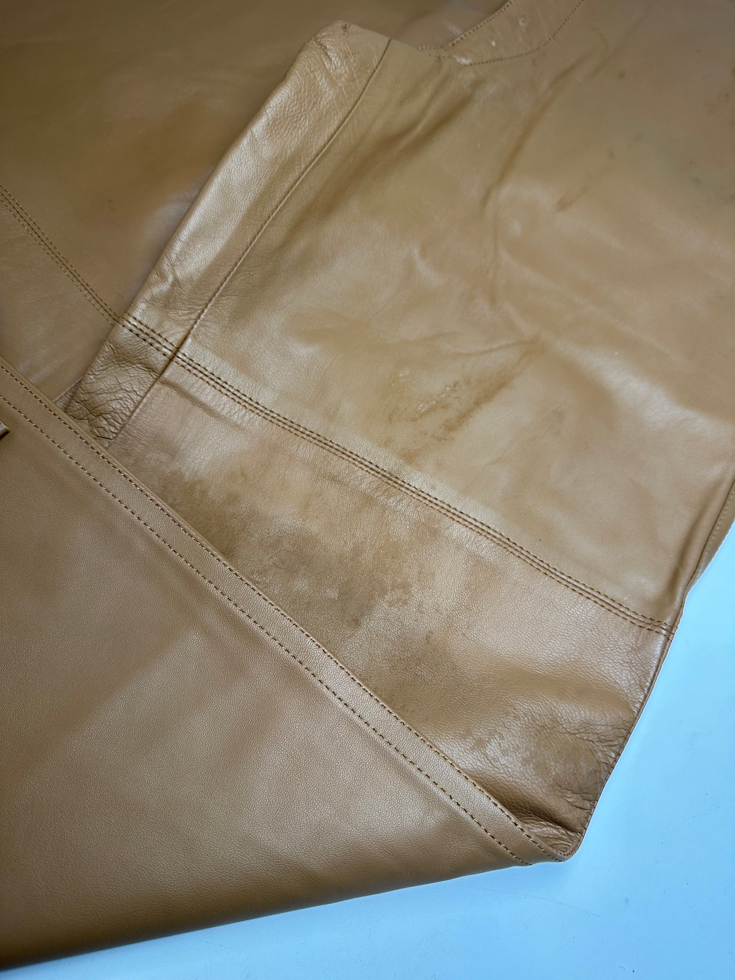 Vintage Courreges Leather Pants Brown M