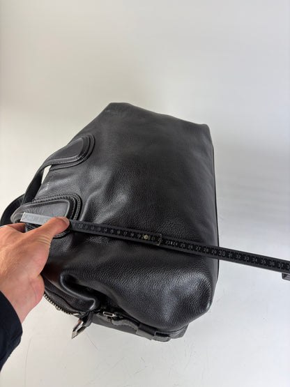 Vintage Givenchy Nightingale Tote Bag Black Leather Silver
