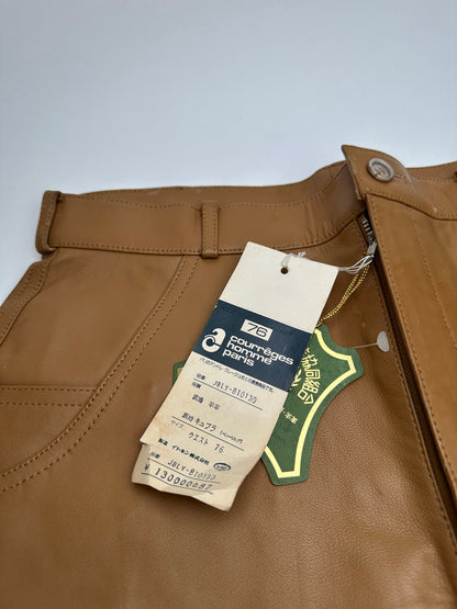 Vintage Courreges Leather Pants Brown M