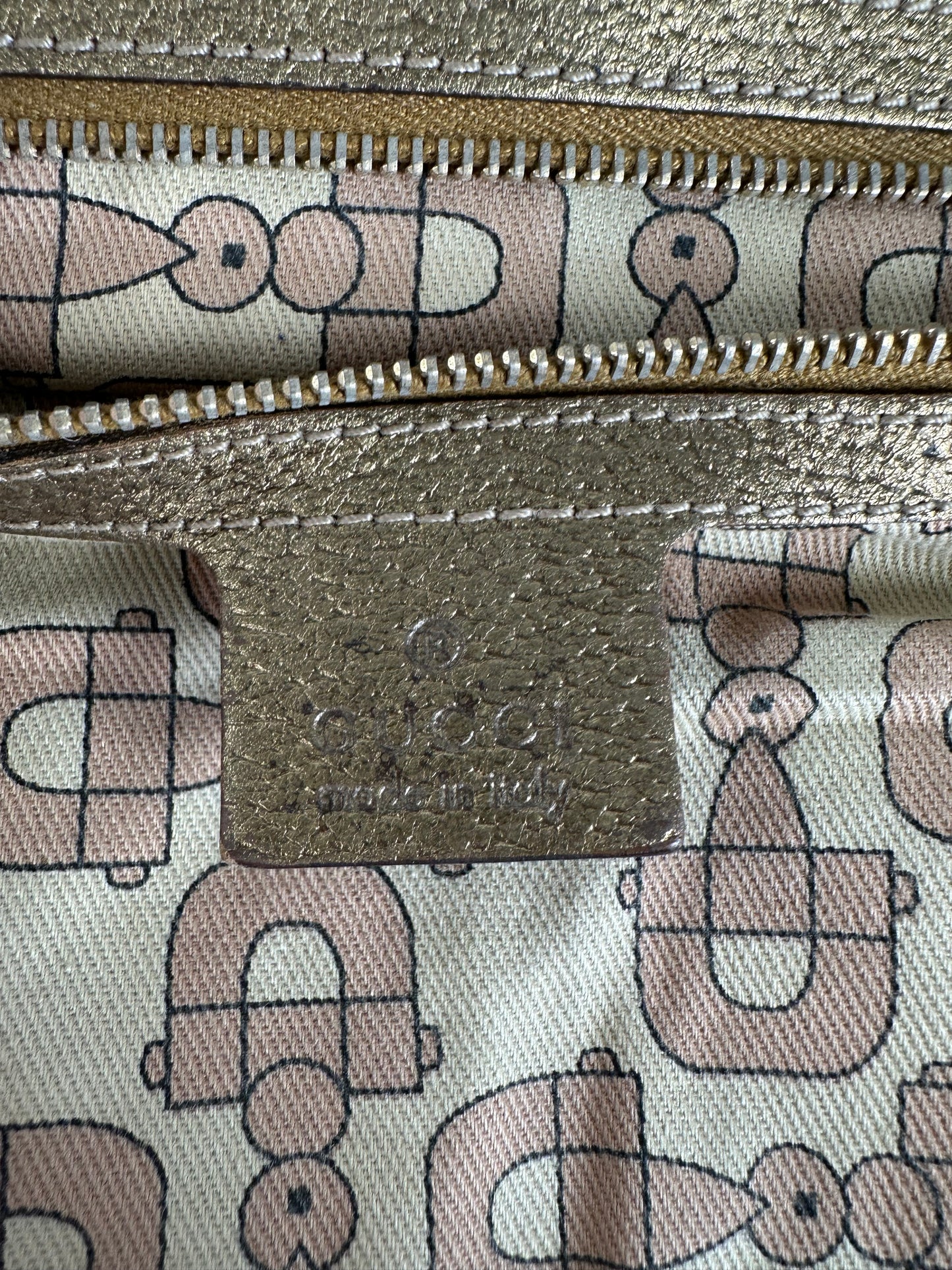 Vintage Gucci Gg Tote Bag Beige