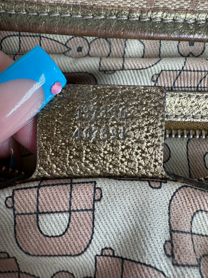 Vintage Gucci Gg Tote Bag Beige